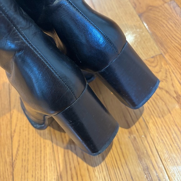 Vintage Y2K Browns ID Black Square Toe Boots - Picture 5 of 12